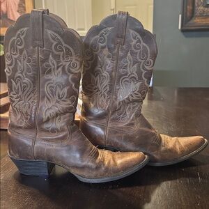 Ariat Brown Leather Western Cowboy Boots Size 9, Womens